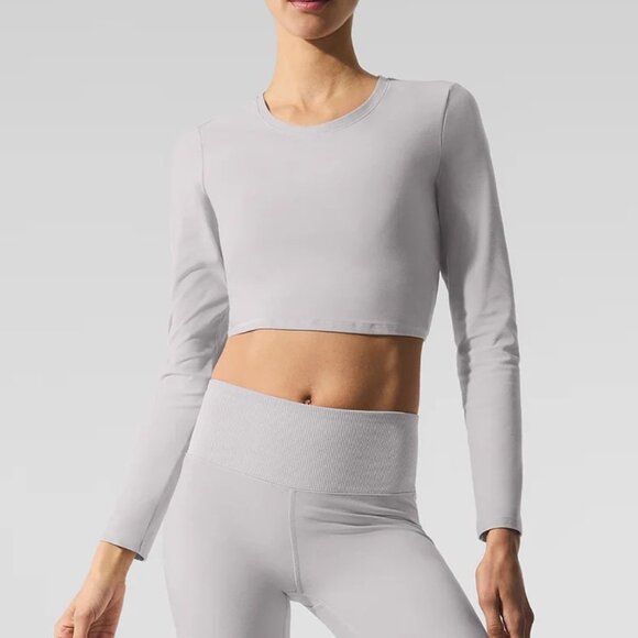 ALO CROP FINESSE LONG SLEEVE TOP - Picture 13 of 14